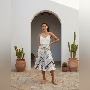 Striped Midi Skirt - Multicolor